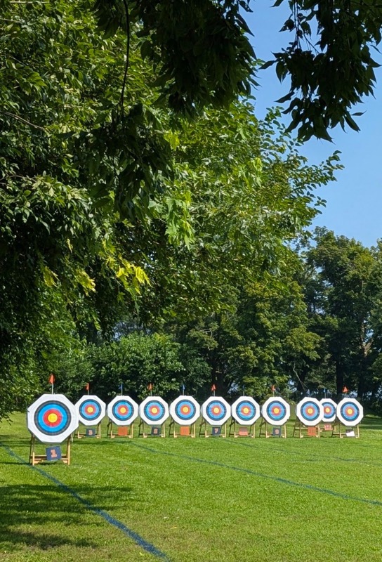 A line of targets on the outdoor range